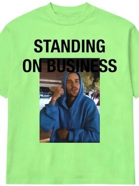 SKYLRK Standing On Business Graphic Tee - Lime Green